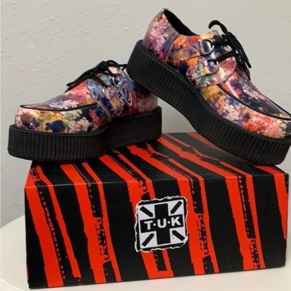 T.U.K Floral Leather Viva Mondo Creepers